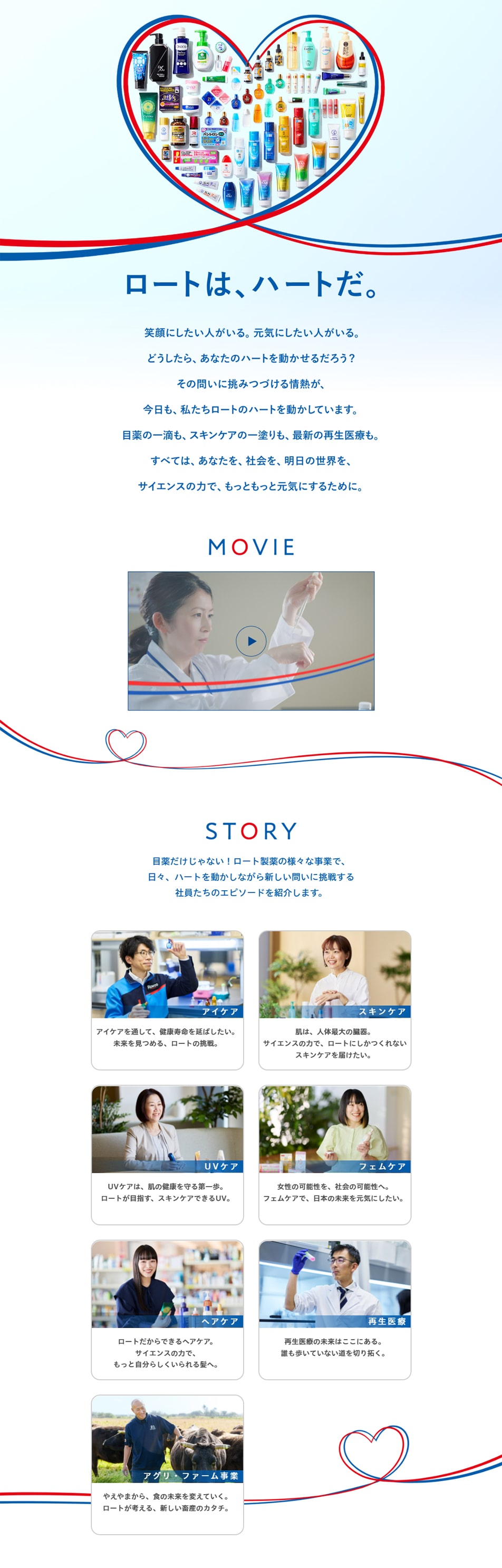 Rohto is Heart. LP design (Businesses, companies, stores / Shades of blue / Simple) PC version