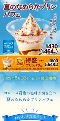 夏のなめらかプリンパフェのLPデザイン（洋菓子／ブルー系／爽やか系）スマホ版