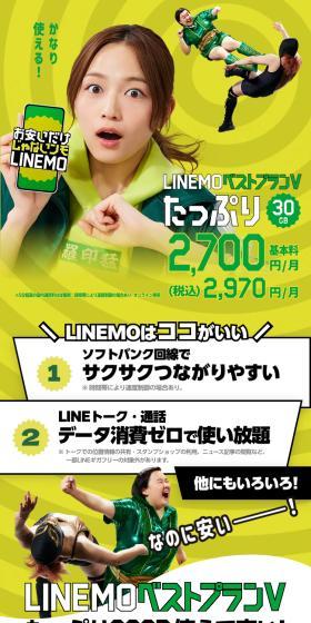 LINEMOベストプランVのLPデザイン（通信・ネットワーク機器／イエロー系／にぎやか系）スマホ版