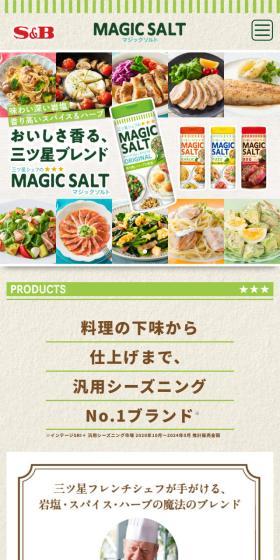 マジックソルトのLPデザイン（調味料・甘味料・ダシ・スープ／ベージュ系／オーガニック系）スマホ版