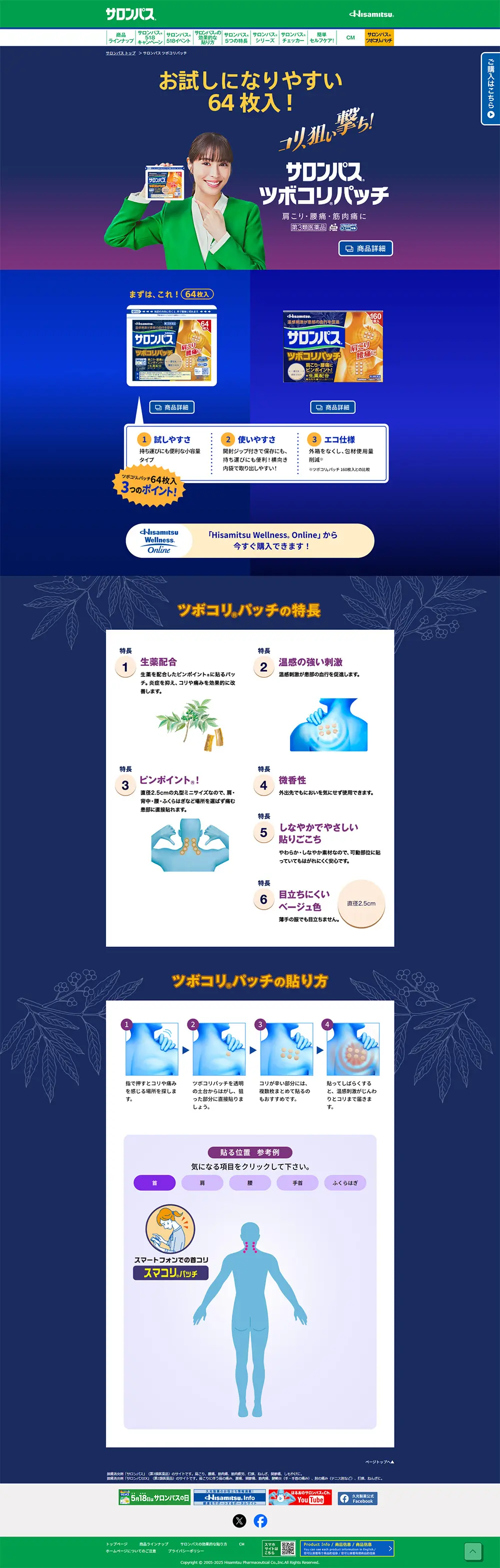 サロンパスのLPデザイン（応急手当・保護用品／ブルー系／かっこいい系）PC版