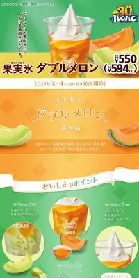 果実氷 ダブルメロンのLPデザイン（水・ソフトドリンク／オレンジ系／かわいい系）PC版