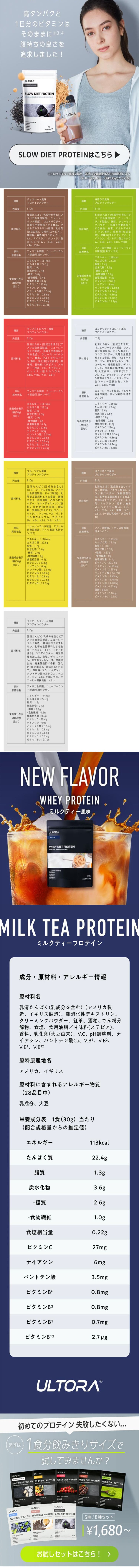 ホエイダイエットプロテインＵＬＴＯＲＡのLPデザイン（ダイエットサプリ・ダイエット飲料／カラフル系／かっこいい系）スマホ版