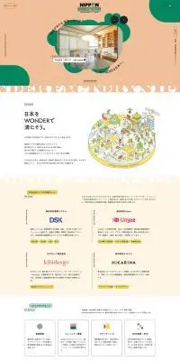NIPPON WONDER FACTORYのLPデザイン（企業・会社・お店／オレンジ系／かっこいい系）PC版