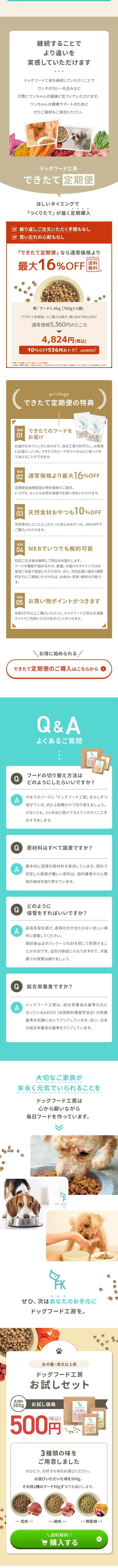 ドッグフード工房 お試しセットのLPデザイン（ペットフード ・ ペット用品／ブルー系／シンプル系）スマホ版