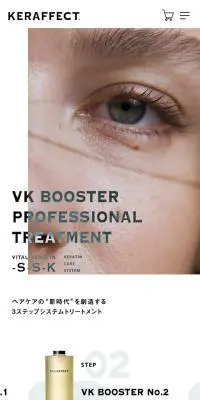 VK BOOSTER PROFESSIONAL TREATMENTのLPデザイン（スキンケア・ボディケア・ヘアケア／グレー系／シンプル系）スマホ版