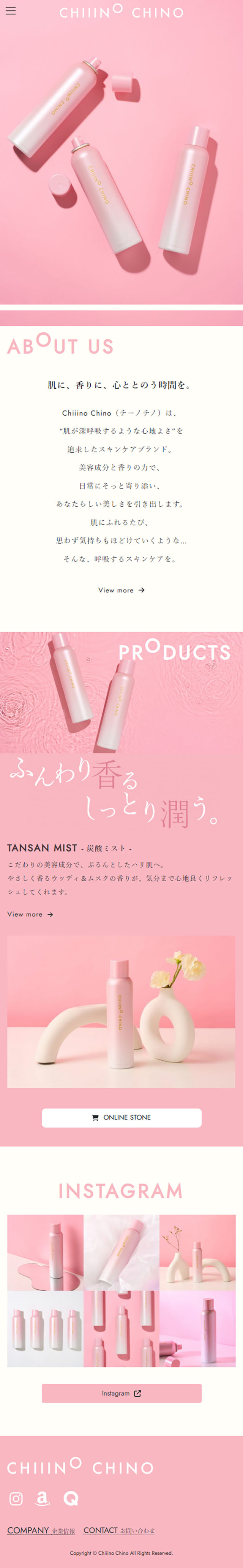 CHIIINOCHINO LP design (Skincare, Bodycare, Haircare / Pink shades / Cute style) Mobile version
