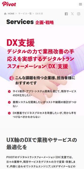 DX支援のLPデザイン（企業・会社・お店／レッド系／スタイリッシュ系）スマホ版