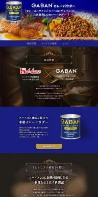 GABAN® カレーパウダーのLPデザイン（調味料・甘味料・ダシ・スープ／ブルー系／シンプル系）PC版