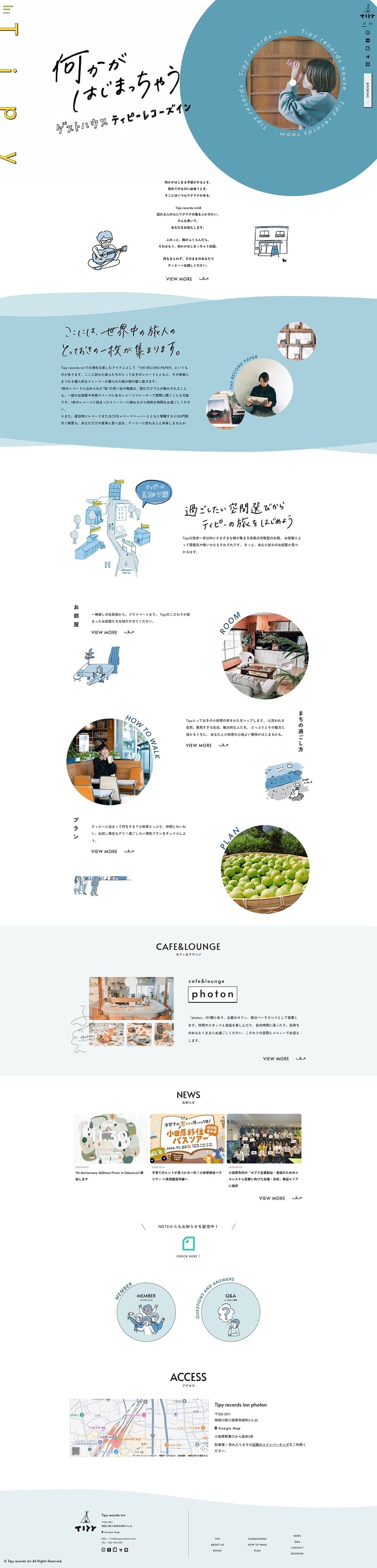 Guesthouse Tipyrecordsinn LP design (Domestic and international travel / Shades of blue / Cute style) PC version