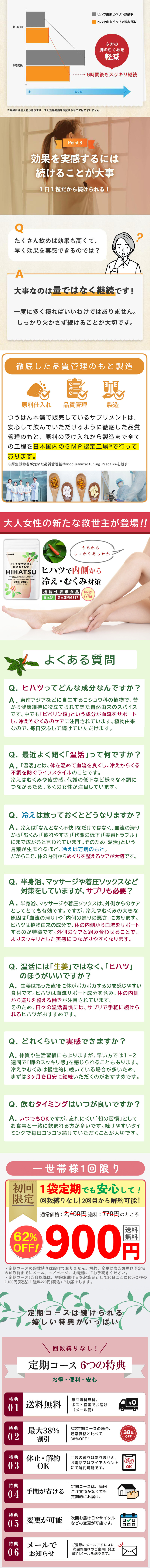 HIHATSUのLPデザイン（健康食品・健康ドリンク・サプリメント／ベージュ系／信頼・安心系）スマホ版