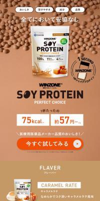 WINZONE Soy Protein Perfect Choice LP design (protein supplement / Brown tones / Simple) PC version