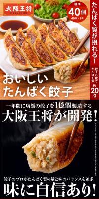 Delicious Protein Gyoza LP design (Prepared foods, dishes, and cuisine / Red tones / Lively type) PC version