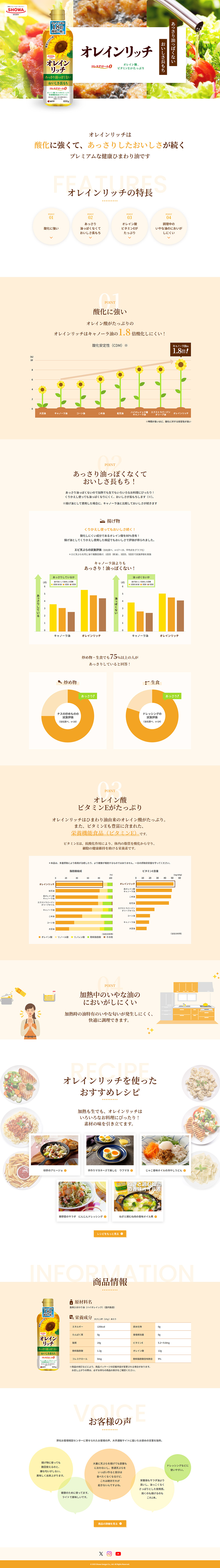 オレインリッチのLPデザイン（調味料・甘味料・ダシ・スープ／オレンジ系／シンプル系）PC版