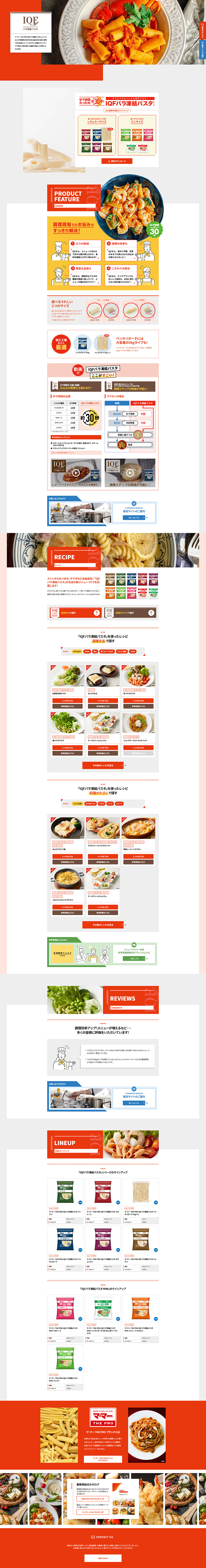 IQF Free-Flow Pasta LP design (Noodles, Bread, and Flour-based Foods / Orange tones / Simple) PC version