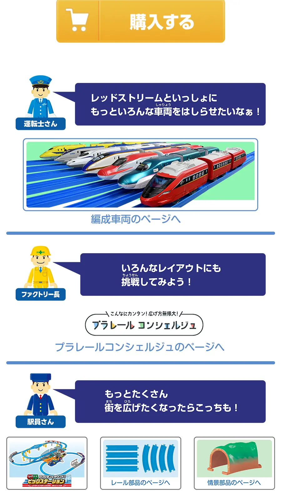 キミのまちをうごかそう！プラレールベストセレクションセットのLPデザイン（玩具・ホビー・フィギュア／レッド系／にぎやか系）スマホ版