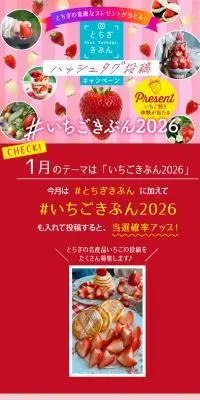とちぎきぶんハッシュタグ投稿キャンペーンのLPデザイン（イベント・キャンペーン・ギフト／ピンク系／かわいい系）PC版
