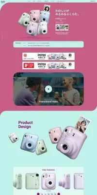 instax mini 12のLPデザイン（カメラ・デジタルカメラ／カラフル系／かわいい系）PC版