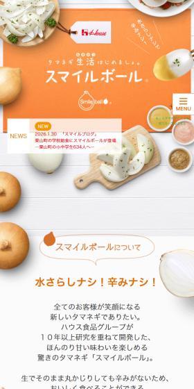 スマイルボールのLPデザイン（フルーツ・果物・野菜／オレンジ系／健康・癒し系）スマホ版