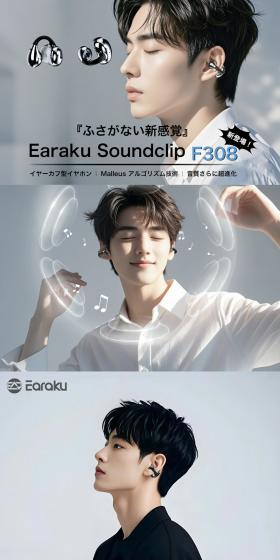 Ear Cuff Earphones F308 LP design (TV, Audio, Musical Instruments / Shades of grey / Stylish type) PC version