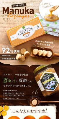 砂糖不使用 マヌカロゼンジのLPデザイン（健康食品・健康ドリンク・サプリメント／ブラウン系／かっこいい系）PC版
