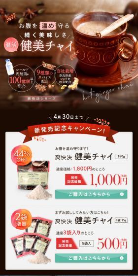 爽快決 健美チャイのLPデザイン（カラフル系）PC版