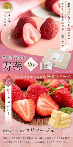 芦屋含浸果実 寿苺のLPデザイン（洋菓子／グリーン系）スマホ版