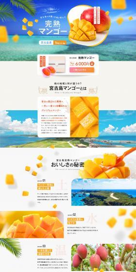 宮古島産 完熟マンゴーのLPデザイン（フルーツ・果物・野菜／グレー系／爽やか系）PC版