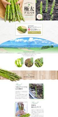 北海道富良野産 極太アスパラのLPデザイン（フルーツ・果物・野菜／グレー系／ナチュラル系）PC版