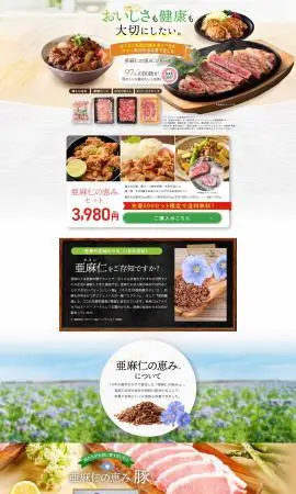 LP制作実績：株式会社ニチレイフーズ様（食品・飲料・お酒）亜麻仁の恵みシリーズのランディングページ