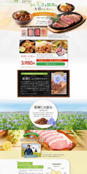 亜麻仁の恵みシリーズのLPデザイン（惣菜・おかず・料理／カラフル系／ナチュラル系）PC版