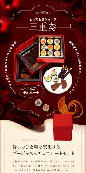 とっておきショコラ 三重奏のLPデザイン（チョコレート／グリーン系／高級・セレブ系）スマホ版